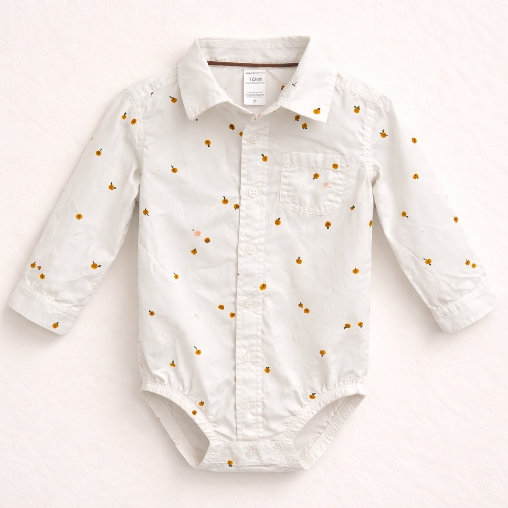 🐻 CARTER’S DRESS SHIRT PEACH ONESIE